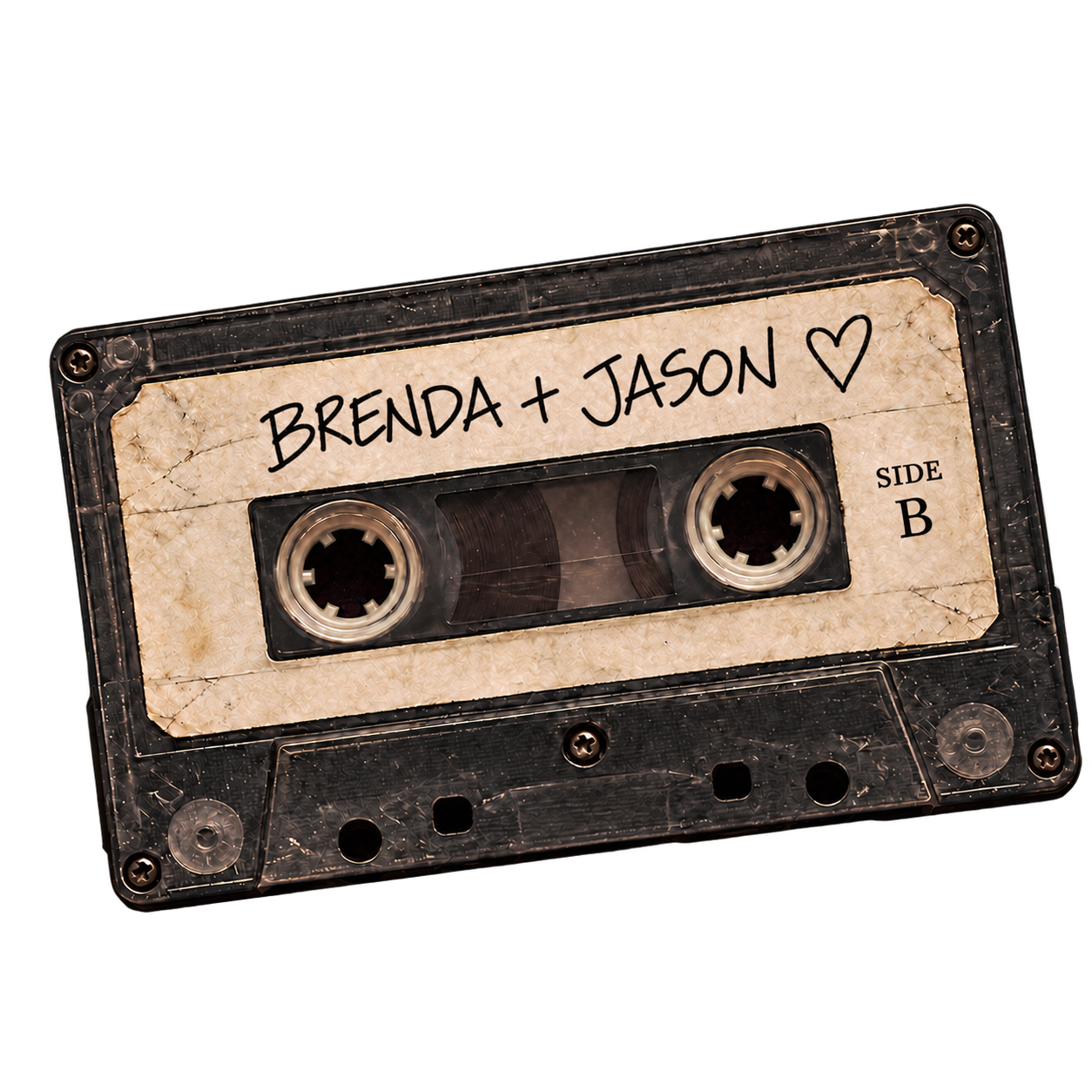 Fita SIDE B: BRENDA + JASON, com um coração
